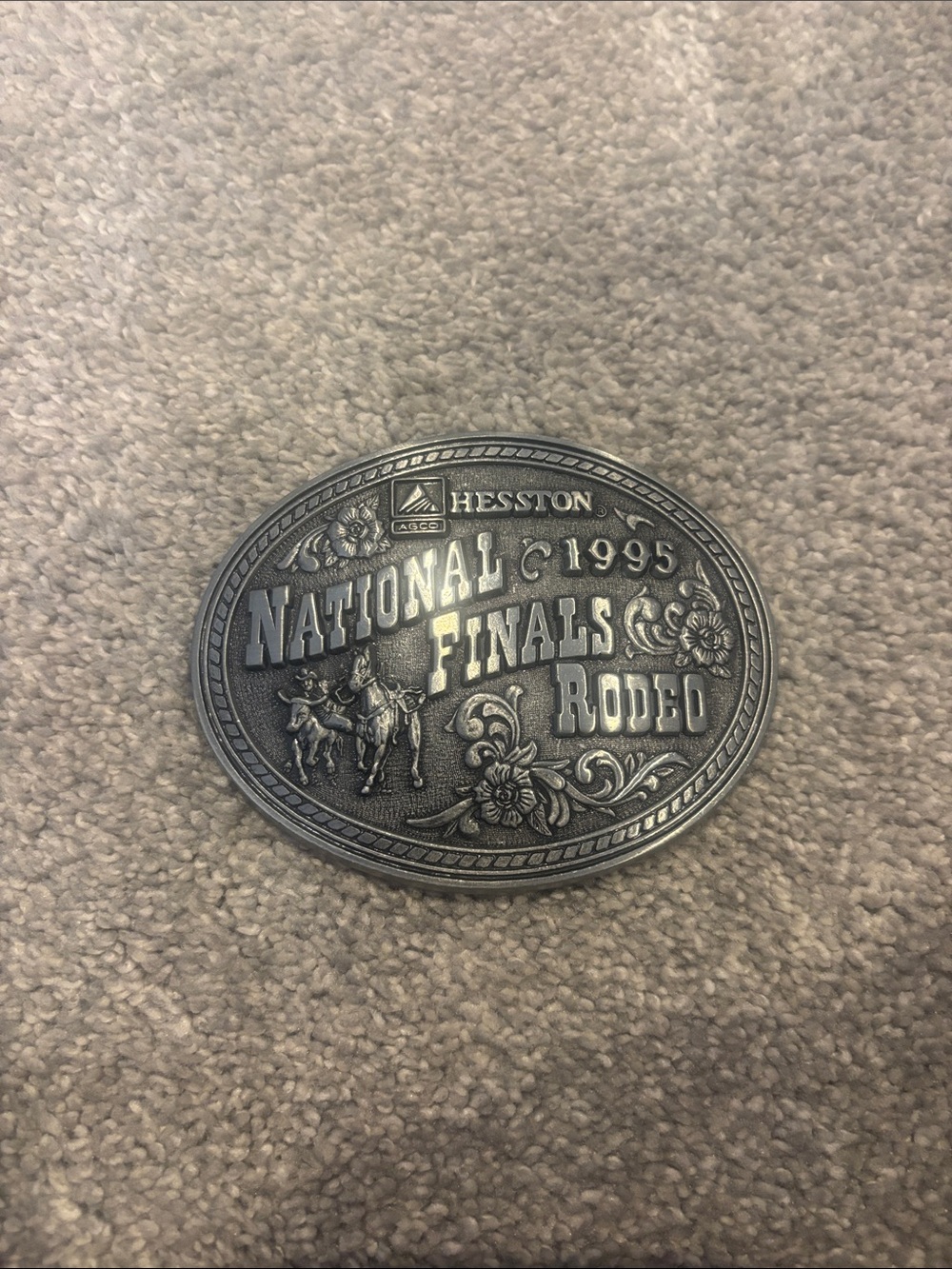 Vintage Hesston National Finals Rodeo belt buckle. - Picture 1 of 2
